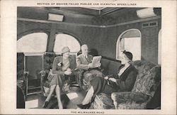 Section of Beaver-Tailed Parlor Car, Hiawatha Speed-Liner Trains, Railroad Postcard Postcard Postcard