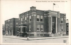 Municipal Building and Fire Department Corry, PA Postcard Postcard Postcard