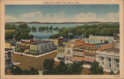 Bird's Eye View Lake Mills, WI Postcard Postcard Postcard