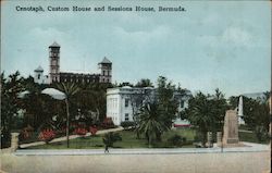 Cenotaph, Custom House and Sessions House Bermuda Postcard Postcard Postcard