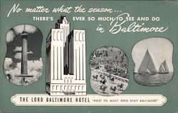 Lord Baltimore Hotel Maryland Postcard Postcard Postcard