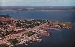 Aerial view of the Shrimp and Boat Docks at Biloxi Postcard
