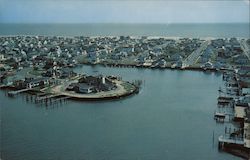 Aerial View Looking Toward the Atlantic Ocean, Yacht Club in Foreground Stone Harbor, NJ Postcard Postcard Postcard