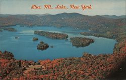 Aerial View Blue Mt. Lake Postcard