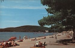 The Beach at Camp-of-the-Woods Speculator, NY Postcard Postcard Postcard