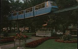 "Chocolate Town, U.S.A." Monorail System Traverse Route From Sports Arena to Center of TOwn Postcard