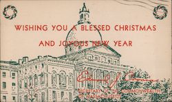 Wishing you a Blessed Christmas and Joyous New YEar Boston, MA Political Postcard Postcard Postcard