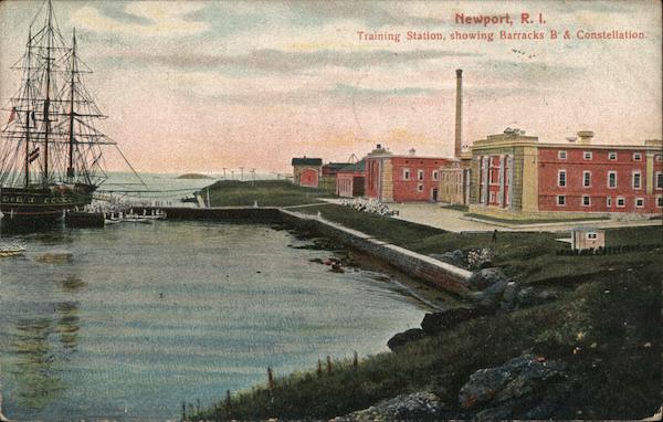 Training Station, showing Barracks B & Constellation Newport Rhode Island
