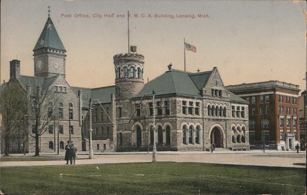 Post Office, City Hall and Y.M.C.A. Building Lansing Michigan