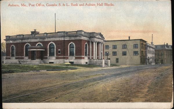 Post Office, Coombs S & L Bank and Auburn Hall Blocks Maine