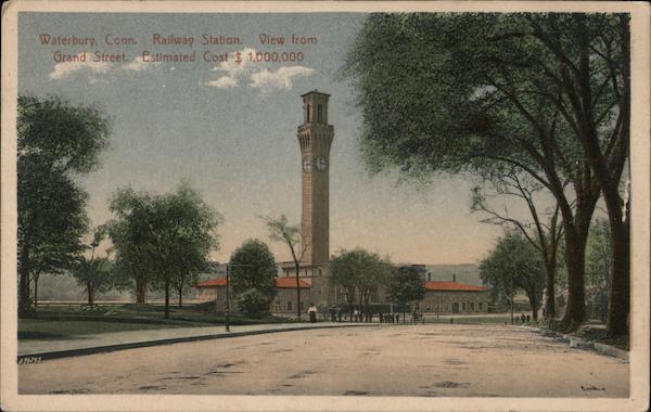 Railway Station, View from Grand Street Waterbury Connecticut