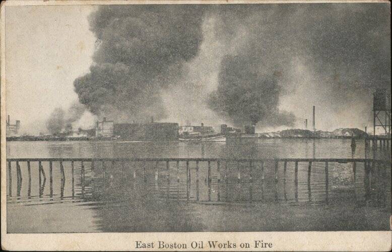 East Boston Oil Works on Fire Massachusetts