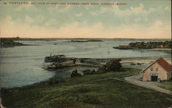 View of Portland Harbor from Great Diamond Island Maine
