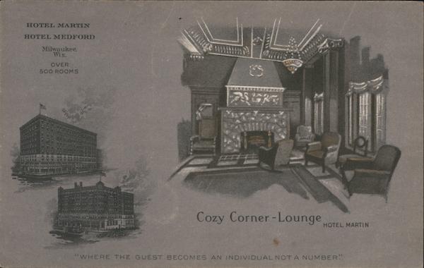 Hotel Martin, Hotel Medford, Cozy Corner - Lounge Milwaukee Wisconsin