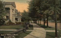 Scene on Highland Avenue Postcard