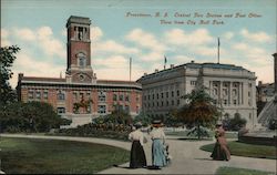 Central Fire Station and Post Office View From City Hall Park Providence, RI Postcard Postcard Postcard