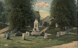 The Frost Free Library and Soldiers' Monument Postcard