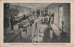 Carpenter Shop, USA General Hospital No. 10 Postcard