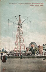 The Airships, Largest In The World, Wonderland Park Revere Beach, MA Postcard Postcard Postcard