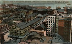 Boston East Showing Faneuil Hall, Quincy Market and Boston Waterfront Postcard
