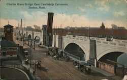 Charles River Bridge, East Cambridge Extension Boston, MA Postcard Postcard Postcard