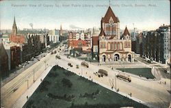 Panoramic View of Copley Square from Public Library, Trinity Church Postcard
