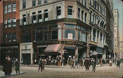 Corner Boylston and Washington showing New Subway Entrance Postcard