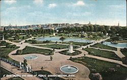 Birds Eye View of Public Gardens Postcard