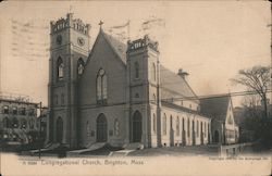 Congregational Church Brighton, MA Postcard Postcard Postcard