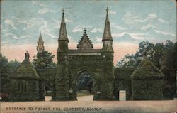 Entrance to Forest Hill Cemetery Boston, MA Postcard Postcard Postcard