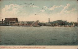 Navy Yard and Grain Elevator from Chelsea Ferry Postcard