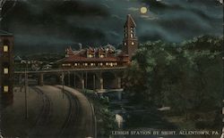 Lehigh Station by Night Postcard