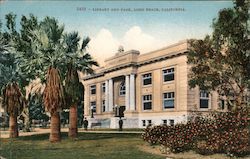 Library and Park Postcard