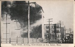 Canal Street, showing Three-Deckers on Fire Postcard