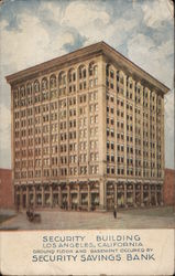 Security Building, Ground Floor and Basement Occupied by Security Savings Bank Postcard