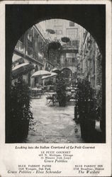 Looking into the Italian Courtyard of Le Petit Gourmet Postcard