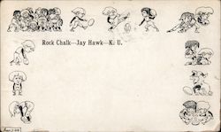 Rock Chalk--Jay Hawk---K. U. Postcard