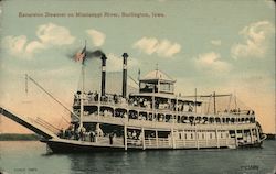 Excursion Steamer On Mississippi River Postcard