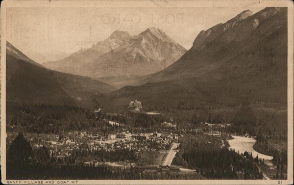 Banff Village and Goat Mountain AB Canada Alberta