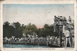 Diving Boards at Swimming Pool Ocean Park, ME Postcard Postcard Postcard