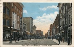 Lisbon Street Looking South Lewiston, ME Postcard Postcard Postcard