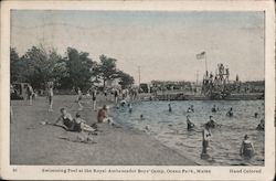 Swimming Pool at the Royal Ambassador Boys' Camp Ocean Park, ME Postcard Postcard Postcard