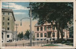 Old State House & Naval Y.M.C.A. From Washington Mall Newport, RI Postcard Postcard Postcard