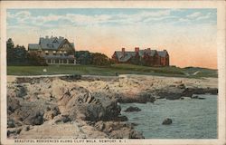 Beautiful Residences along Cliff Walk Postcard