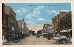 Main Street, Looking West Chanute, KS Postcard Postcard Postcard