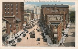 Congress St. from Congress Sq. Postcard