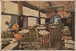 Poppy Room, Maryland Hotel San Diego, CA Postcard Postcard Postcard