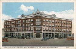 Sheffield Hotel, In the Heart of the Muscle Shoals District Alabama Postcard Postcard Postcard