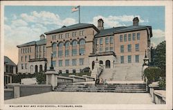 Wallace Way and High School Postcard