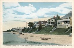 Cottages Along the Bluff Looking East from the Bayside Inn North Weymouth, MA Postcard Postcard Postcard
